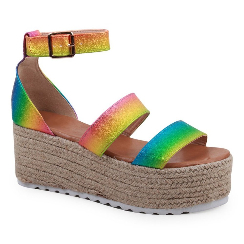 American Mettle RAINBOW EMMA Platform Espadrille 9